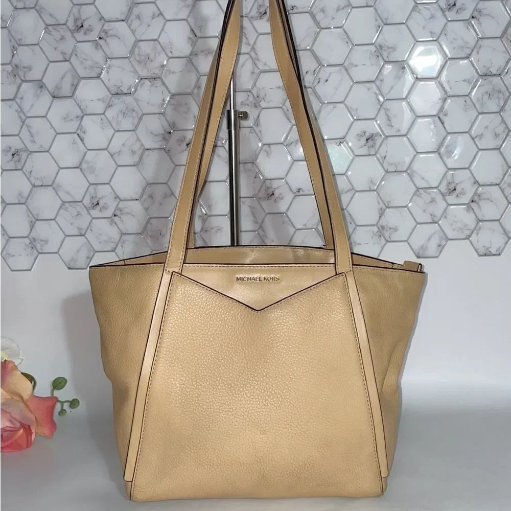 NWT Michael Kors Whitney Tan Leather Tote Bag